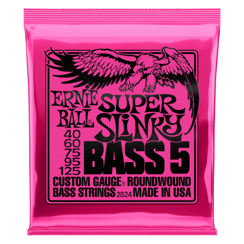 Erine Ball Super Slinky 5-String Nickel Wound Electric Bass Strings - 40-125 Gauge